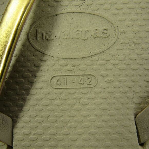 Havaianas Sand Gray Gold Flip Flop Sandals SZ 11/12 - Picture 9 of 9